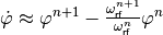 \dot{\varphi} \approx \varphi^{n+1} - \frac{\omega_{\mathsf{rf}}^{n+1}}{\omega_{\mathsf{rf}}^n} \varphi^n